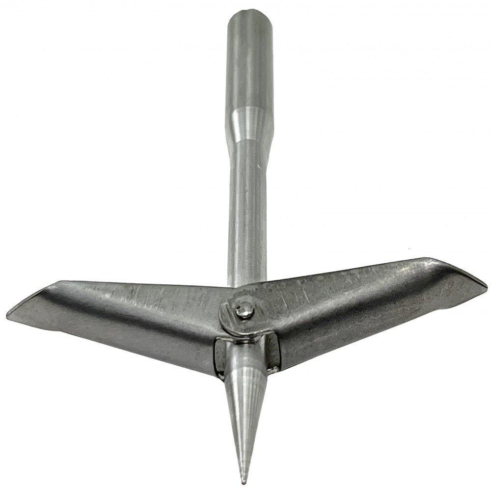 SPEARFISHING WORLD Double Barb/Flopper Stainless Steel Slim Body Spear Tip/Spear Head 6Mm Threads for Spearguns Hawaiian Slings and Pole Spears