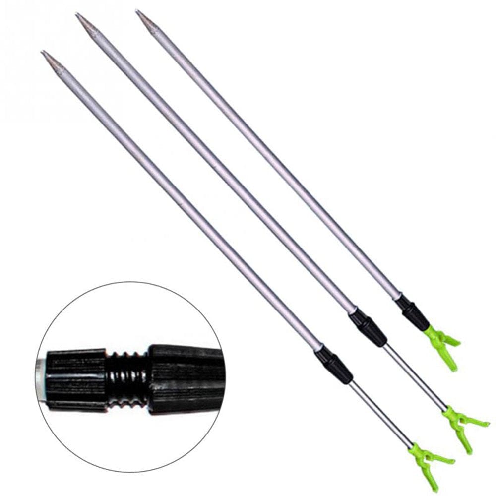 "1.04M Telescopic Fishing Holder 2 Sections Length Adjustable Aluminium Fishing Rod Pole Rack V Holder Stand"