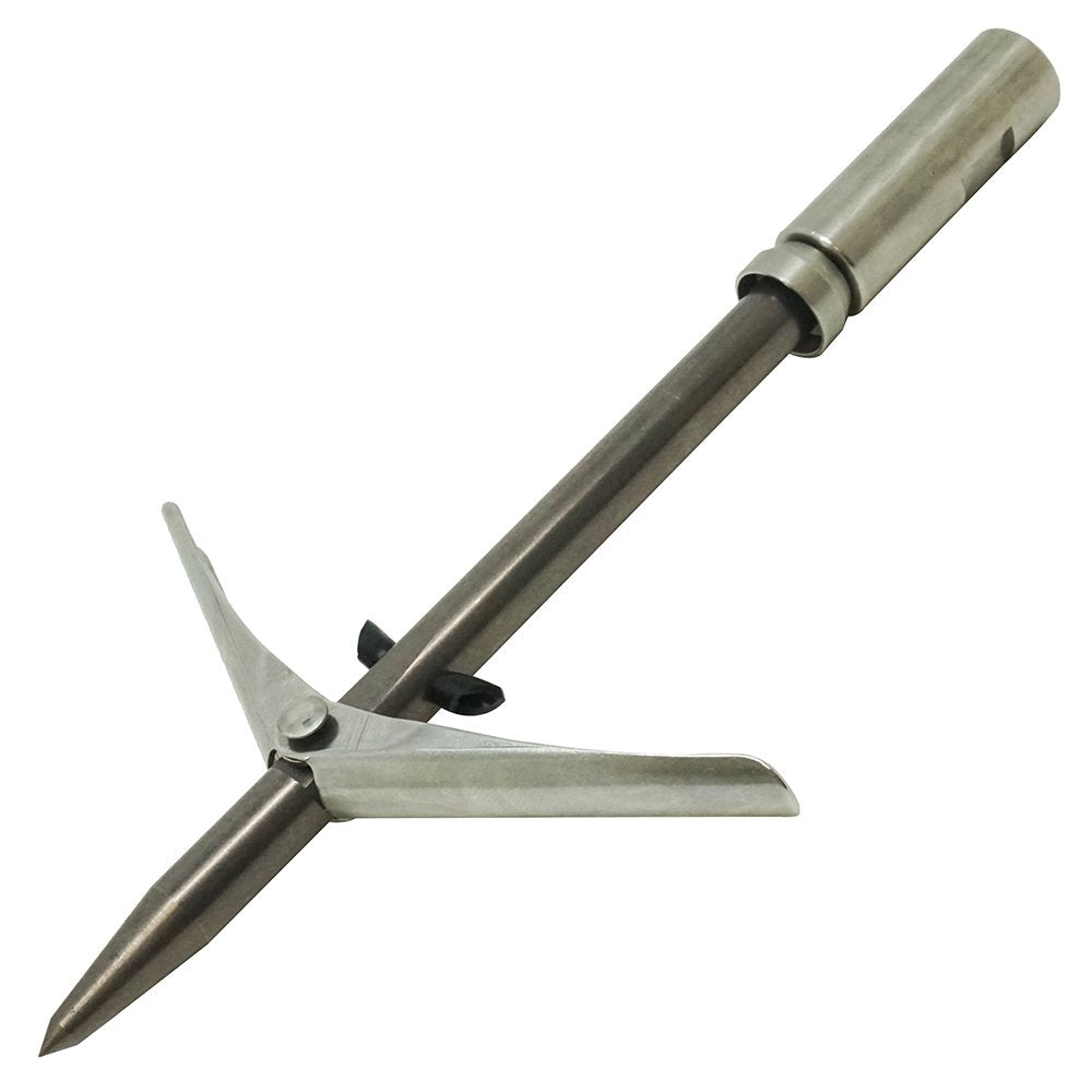 Spearfishing 6.25" Twin Barb Double Wing 6Mm Pole Spear Tip W/ Keeper