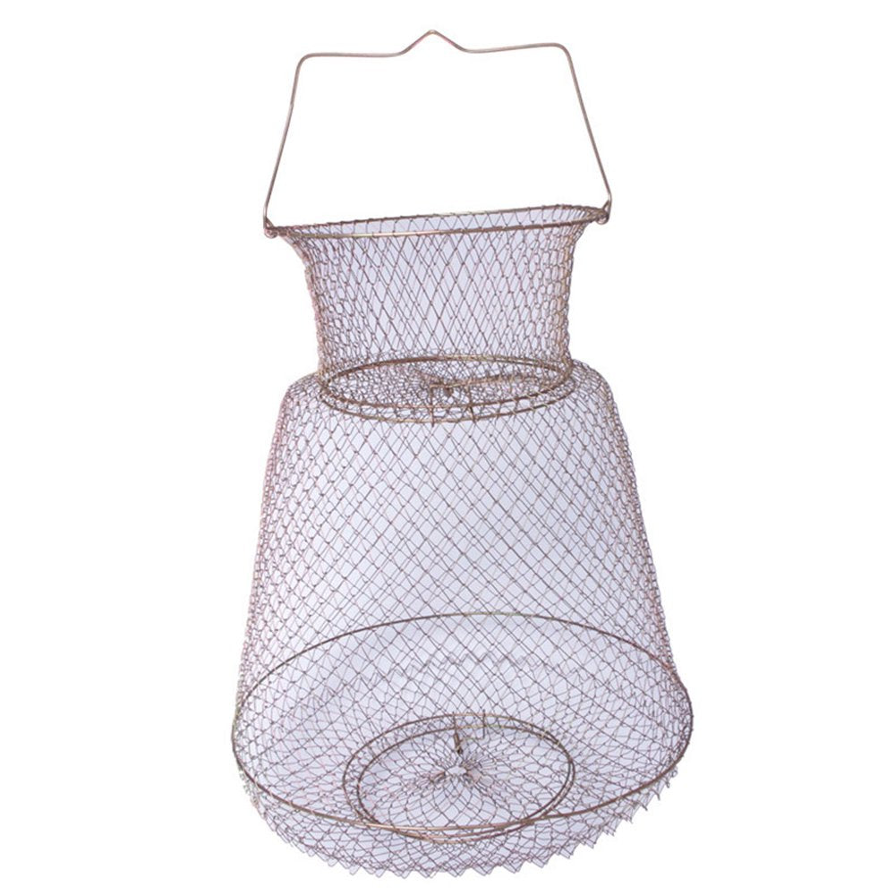 Lobster Mesh Fishing Net Prawn Cage Folding Trap Net Foldable Metal Wire Fish Shrimp Basket