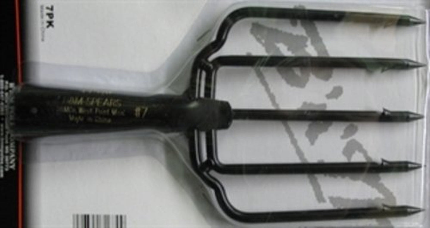 B&M #7 Black Hand Forged Steel 5-Prong Needle Frog Gig Fish Spears 8.5" Fishing