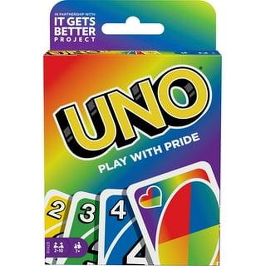 Mattel Games UNO Play with Pride Card Game with 112 Cards and Instructions, Great for Ages 7 Years Old & Up