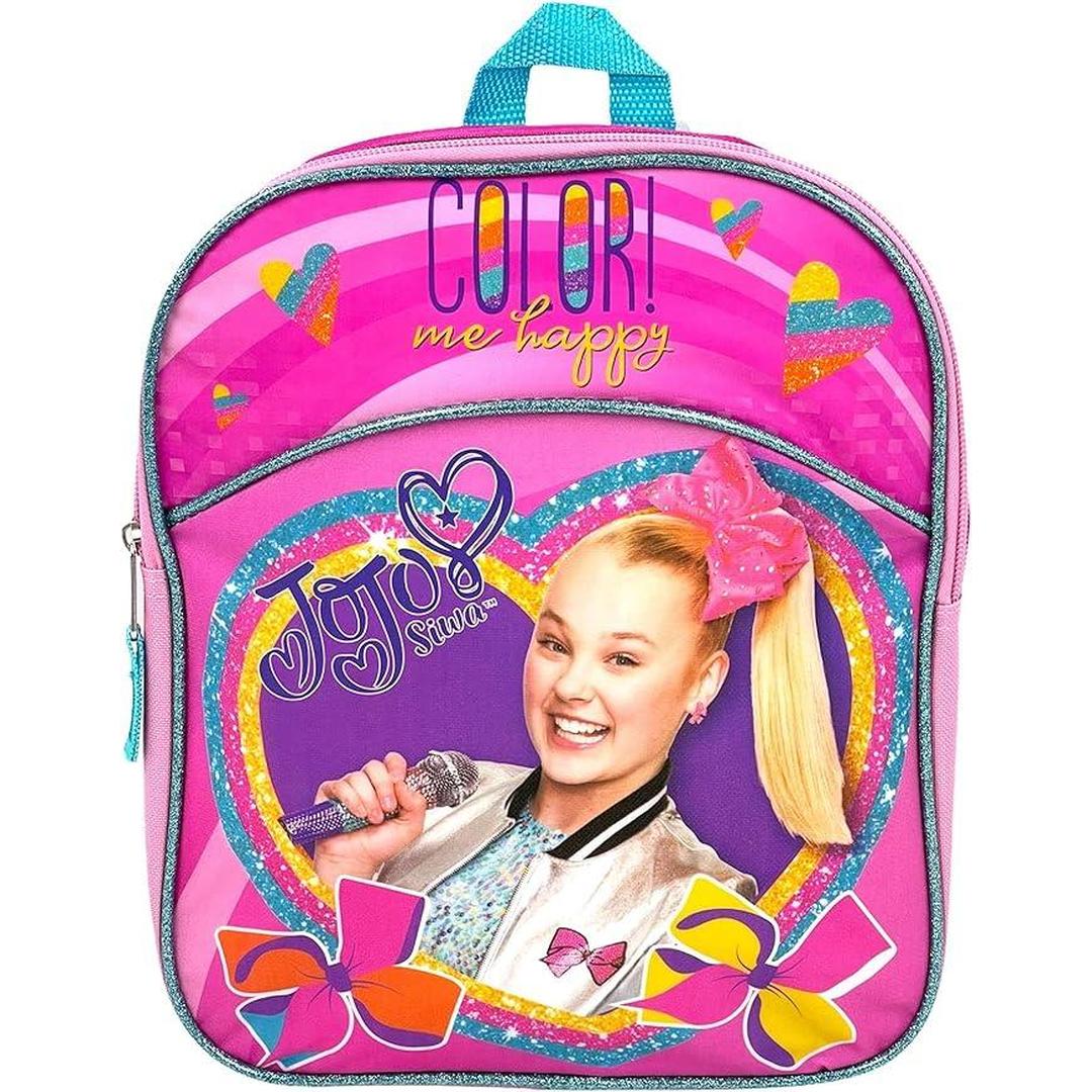 RALME Nickelodeon JoJo Siwa Mini Backpack for Girls & Toddlers - 12 Inch - Pink, Purple, Blue