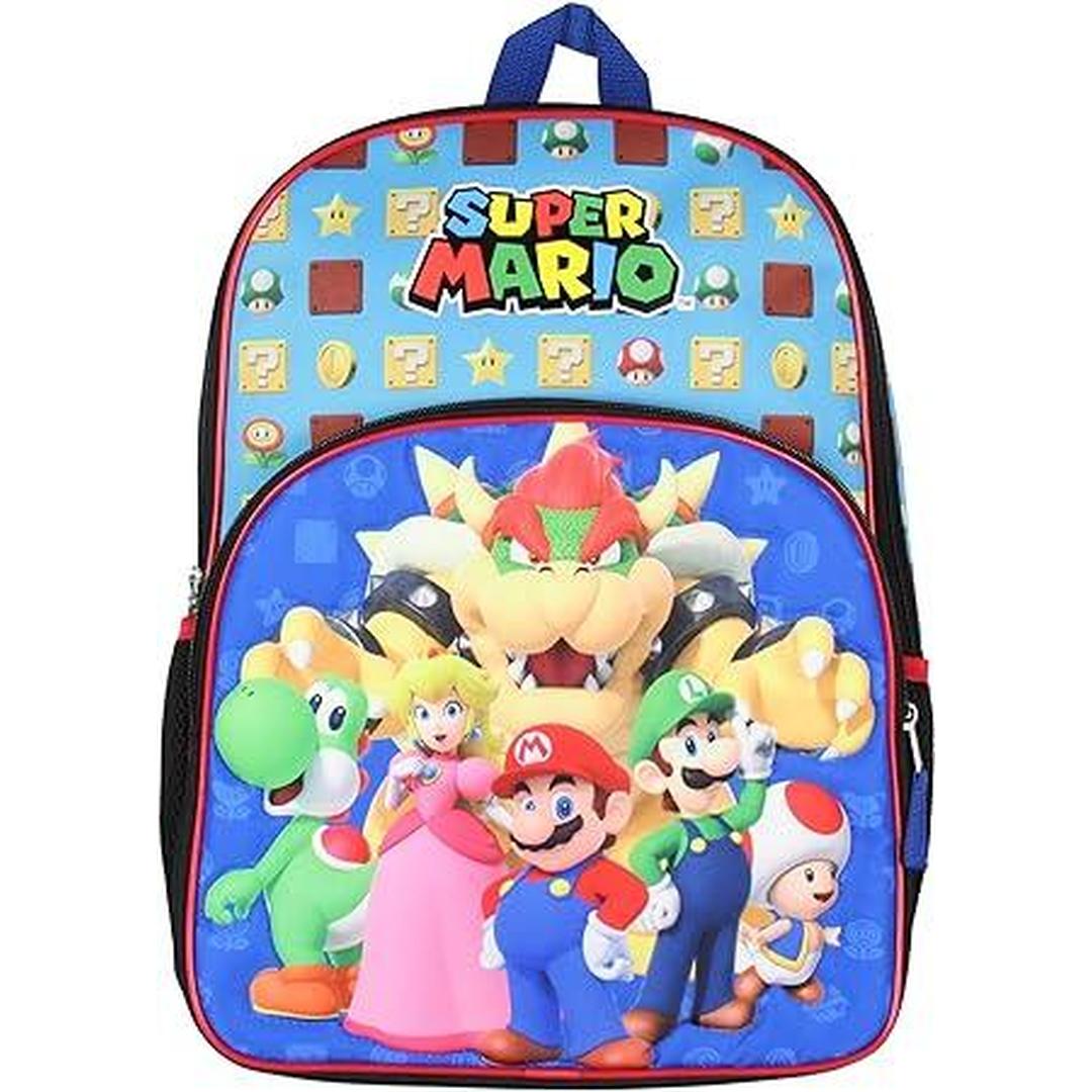 Super Mario 16" Kids Backpack with Quilted Front Design