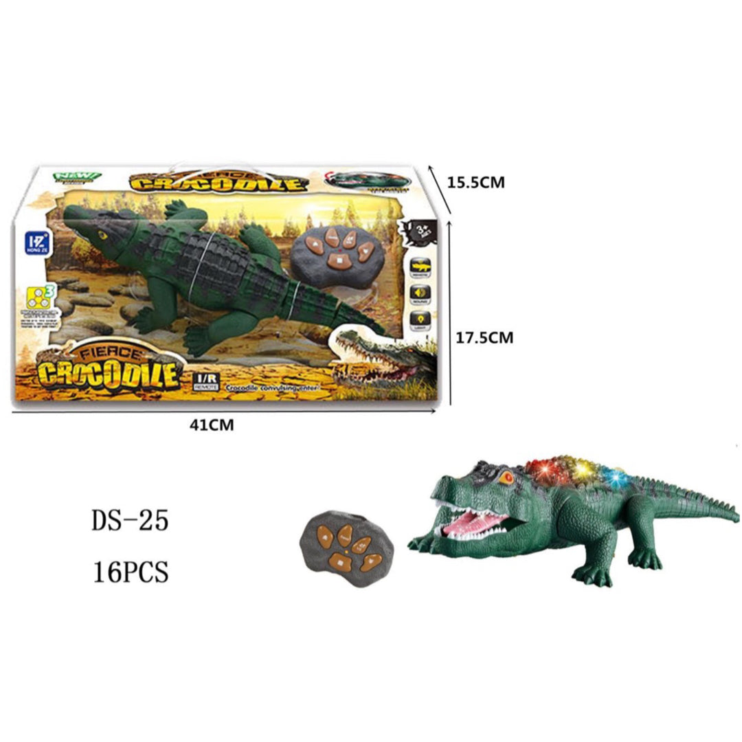 Crocodile Toy Battery Operated 16" Alligator with Moving Jaws, Lights and Realistic Sound