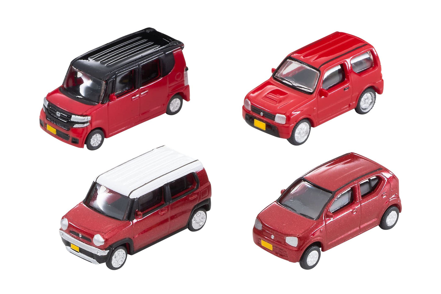 TOMYTEC The Car Collection Basic Set Select Red 4 Cars N Scale