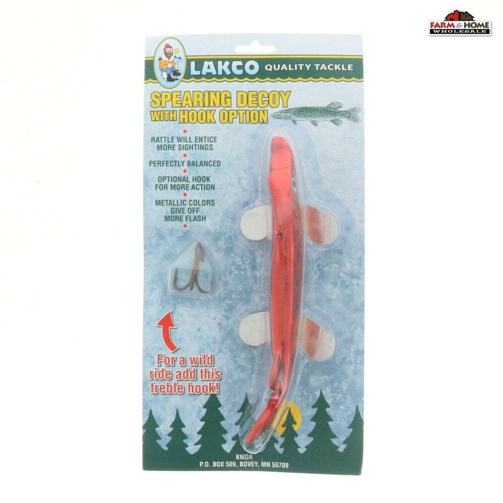 Lakco PNDOS Plastic Org/Silver 7" Spearing Decoy Fishing ~ NEW