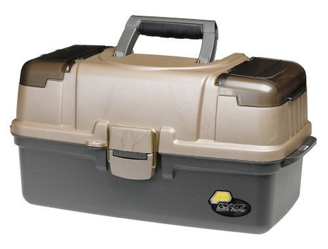 Plano Fishing Large 3-Tray Tackle Box with Top Access, Graphite/ Sandstone