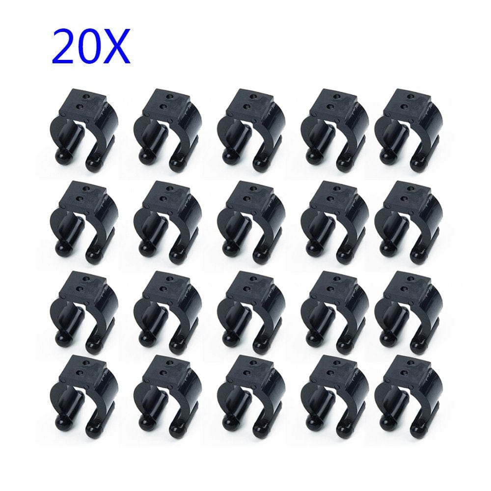QXKE 20Pcs Portable Fishing Rod Clip Club Pole Storage Rack Clamps Holder Accessories