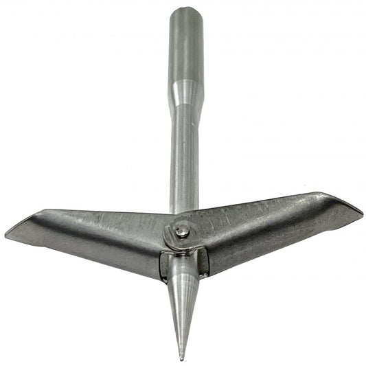 SPEARFISHING WORLD Double Barb/Flopper Stainless Steel Slim Body Spear Tip/Spear Head 6Mm Threads for Spearguns Hawaiian Slings and Pole Spears