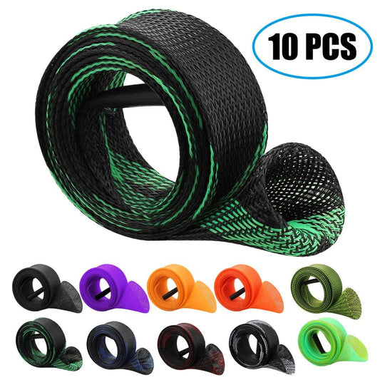 10/5 PCS Spinning Fishing Rod Sock Cover, TSV Fishing Pole Reel Covers Sleeve Socks Mesh Rod Protector Glove with Lanyard for Bait Casting Sea Fishing Rod Flat End Fishing Gear Tools Accessories