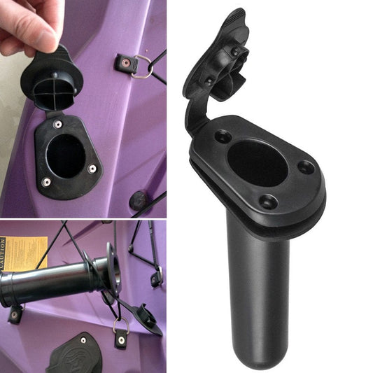 2 Pieces Flush Mount Fishing Boat Rod Holder and Cap Cover for Pole