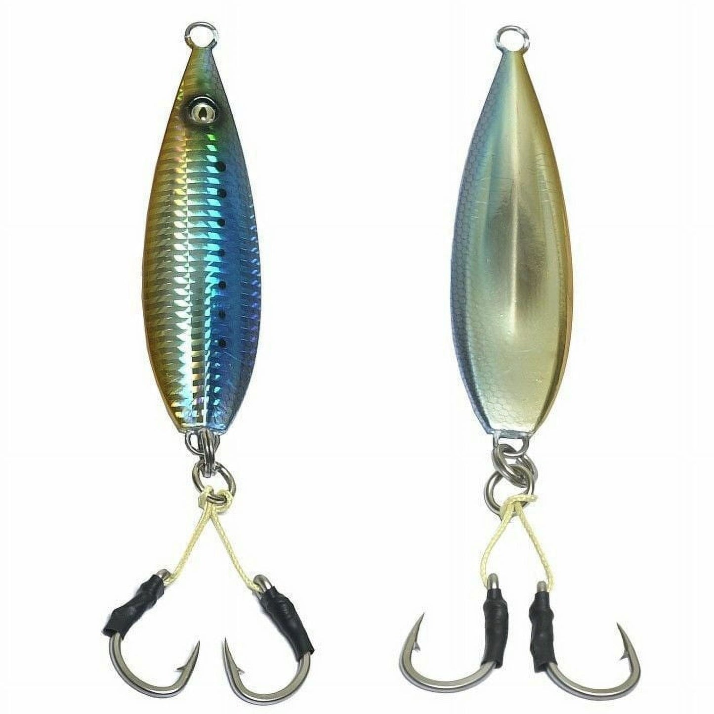 20 pcs Fall Flat OEM Keel Jig - 200gr Blue Sardine with 6/0 Double Assist Hooks