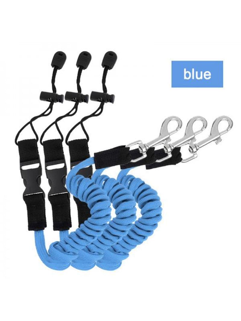 3PCS Survival Duck 1.5 Coiled Kayak Paddle Leash Canoe Accessories Fishing Rod Tether