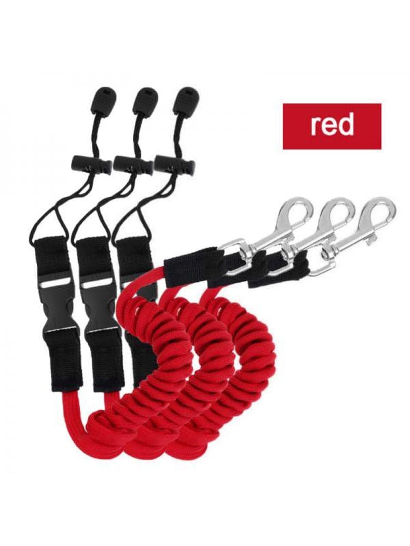 3PCS Survival Duck 1.5 Coiled Kayak Paddle Leash Canoe Accessories Fishing Rod Tether