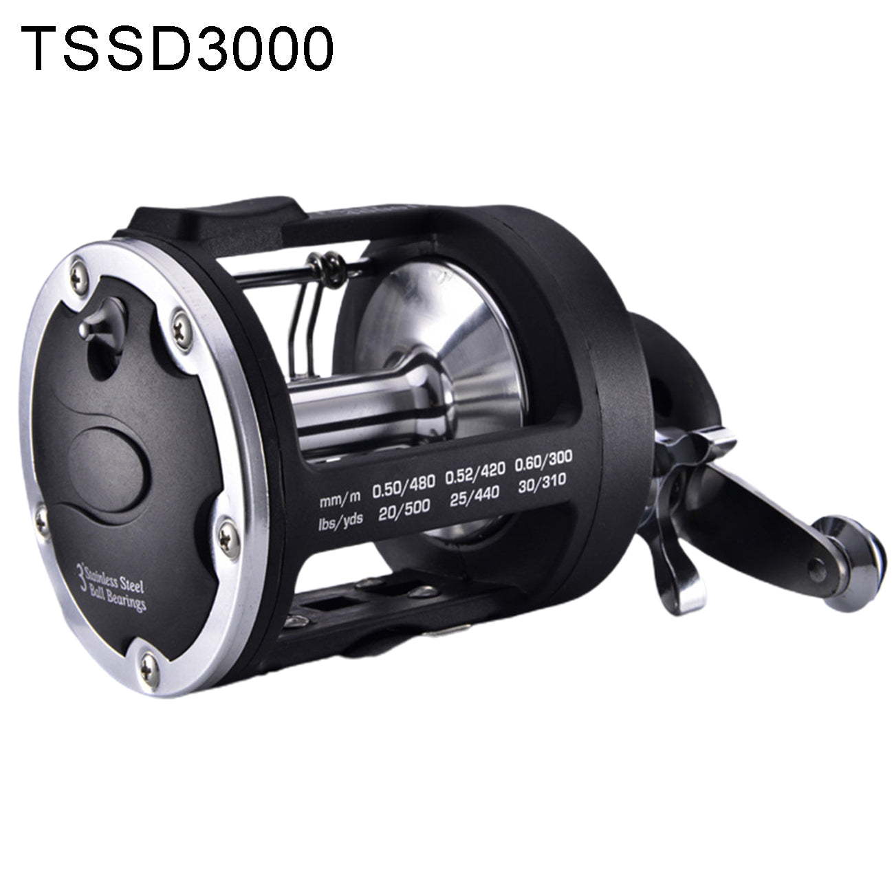 Trolling Fishing Reel Saltwater Right Hand Sea Bait Casting Fishing Reel Black - Blue Force Sports