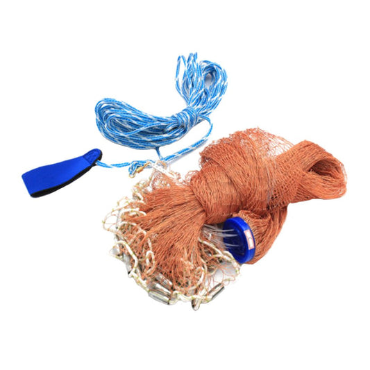 Foldable Bait Cast Mesh Trap Net Portable Fishing Landing Net Shrimp Cage for Fish Lobster Prawn Minnow Crayfish Crab with Hand Rope Floating Circle (360 Zinc Pendant)