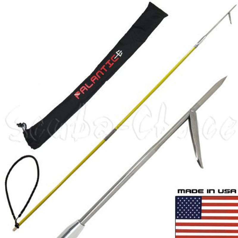 5' Travel Spearfishing Two-Piece Fiber Glass Pole Spear 1 Single Barb Tip & Bag