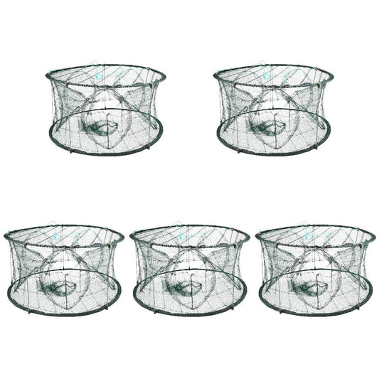 NUOLUX 5Pcs Fishing Trap Net Multi-Function Shrimp Net Portable Crawfish Net Folding Bait Trap
