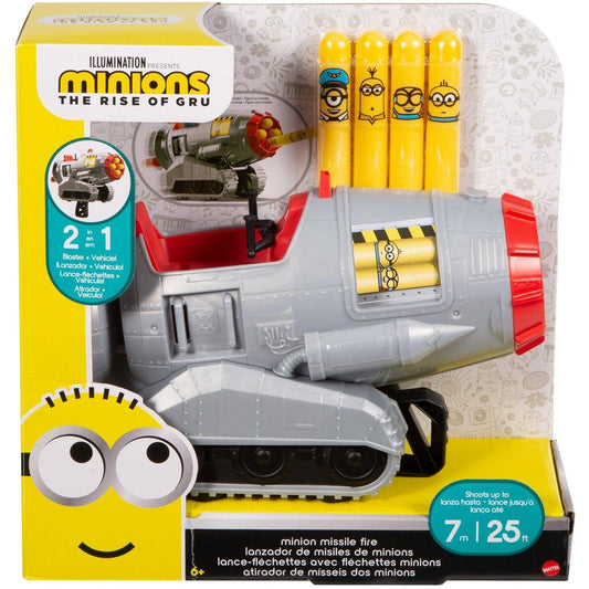 Minions Missile Two-in-One Combat Tank & Missile Toy Blaster Role-Play Accessory with 2 Modes