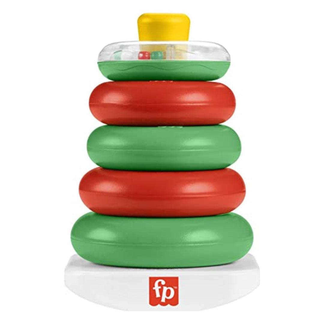 Fisher-Price Baby Stacking Toy Holiday Rock-A-Stack With 5 Rings
