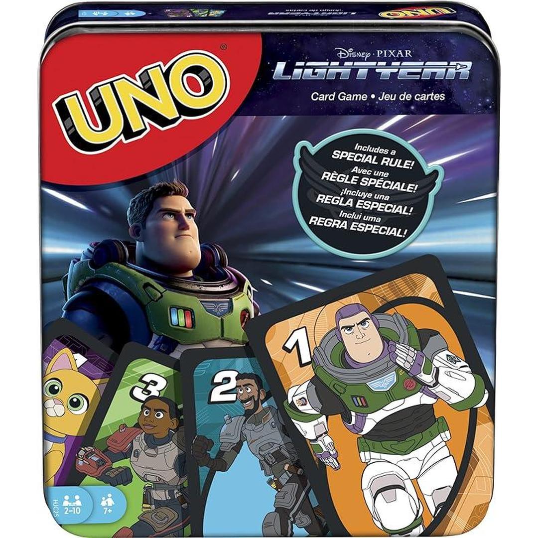 Mattel Games UNO Disney Pixar Lightyear Card Game in Storage Tin