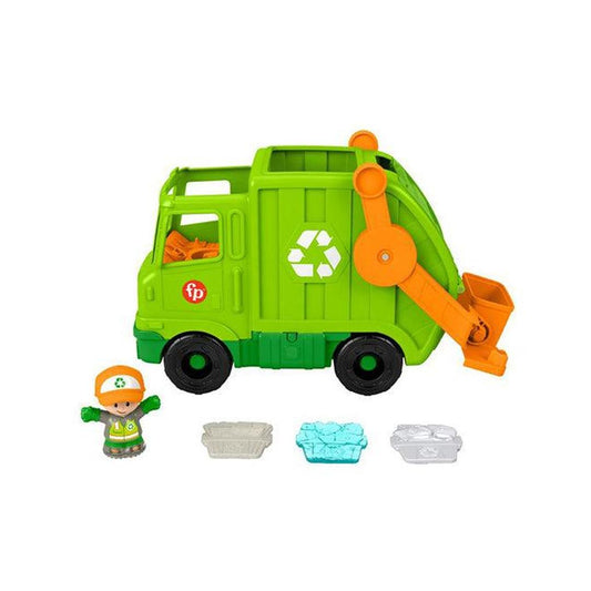 Fisher-Price Little People Musical Toddler Toy Recycling Truck Garbage Vehicle with Figure for Pretend Play Ages 1+ Years