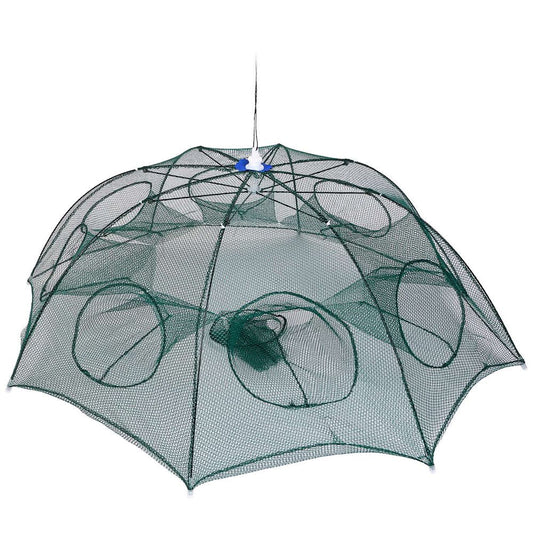 Fishing Bait Foldable Net, Imountek Crab Shrimp Crawfish Trap Cast Net with 8 Entrances, 37.4X37.4X15.7In