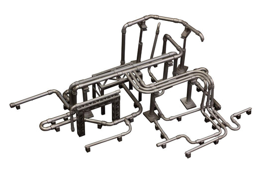 PLUM Plastic Kit Industrial Area G Pp094 Piping Set 2 Non-Scale