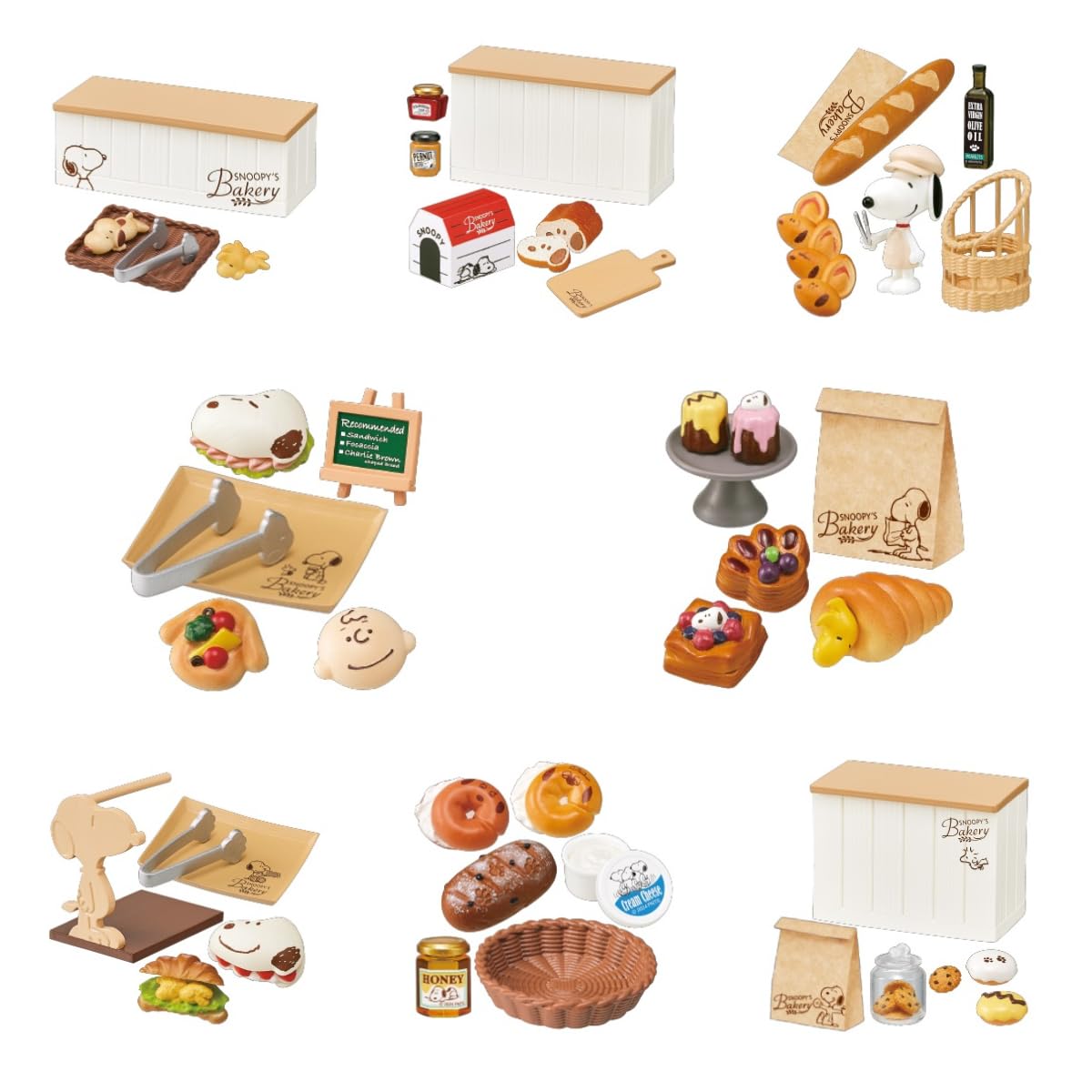 Re-Ment Peanuts Snoopy's Bakery 1Box PVC H115xW70xD50mm