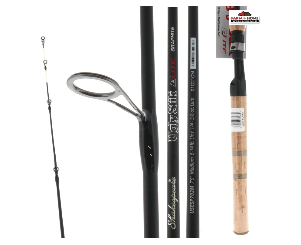 Elite Fishing Spinning Rod 7 ft. Two Piece Medium Lightweight