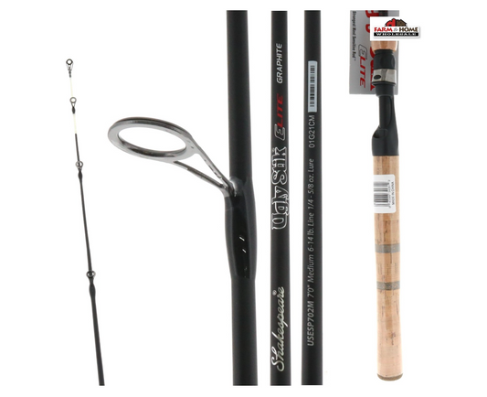 Elite Fishing Spinning Rod 7 ft. Two Piece Medium Lightweight