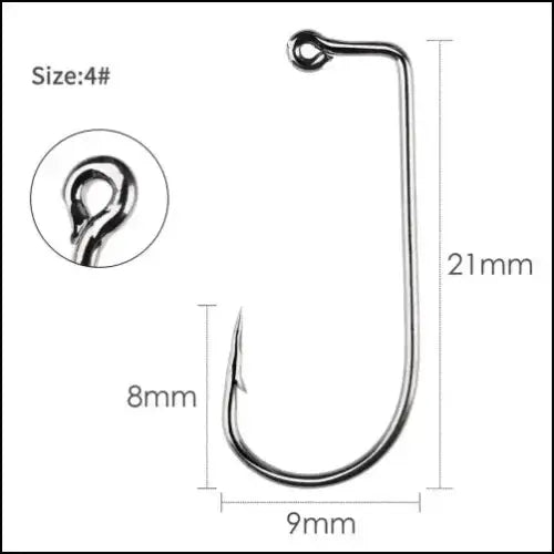 Aberdeen High Carbon Steel Fishing Hooks 5/0-6# - 100 Pack