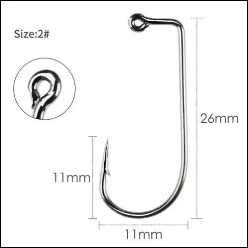 Aberdeen High Carbon Steel Fishing Hooks 5/0-6# - 100 Pack