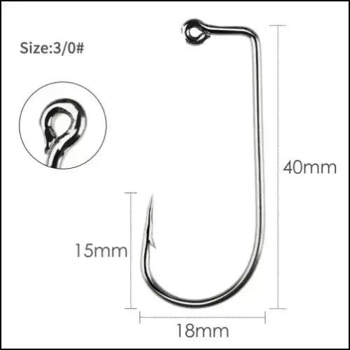 Aberdeen High Carbon Steel Fishing Hooks 5/0-6# - 100 Pack