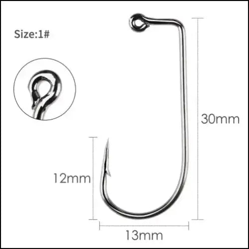 Aberdeen High Carbon Steel Fishing Hooks 5/0-6# - 100 Pack