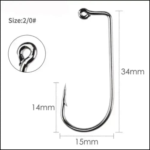 Aberdeen High Carbon Steel Fishing Hooks 5/0-6# - 100 Pack