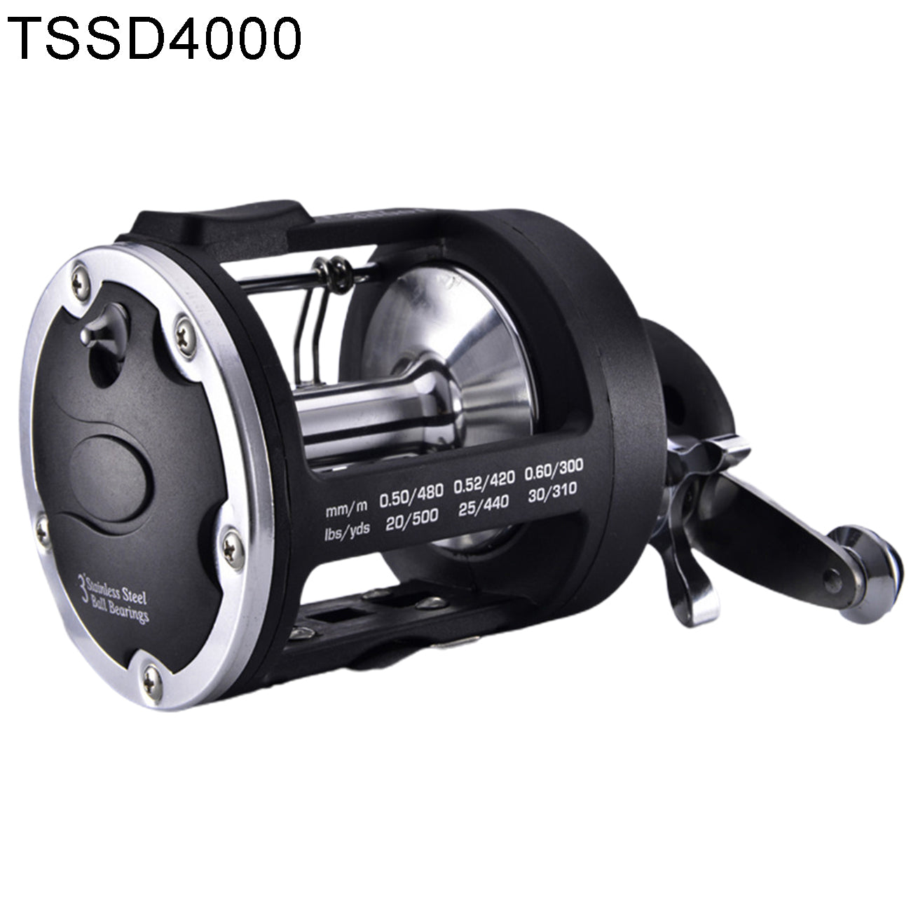 Trolling Fishing Reel Saltwater Right Hand Sea Bait Casting Fishing Reel Black - Blue Force Sports