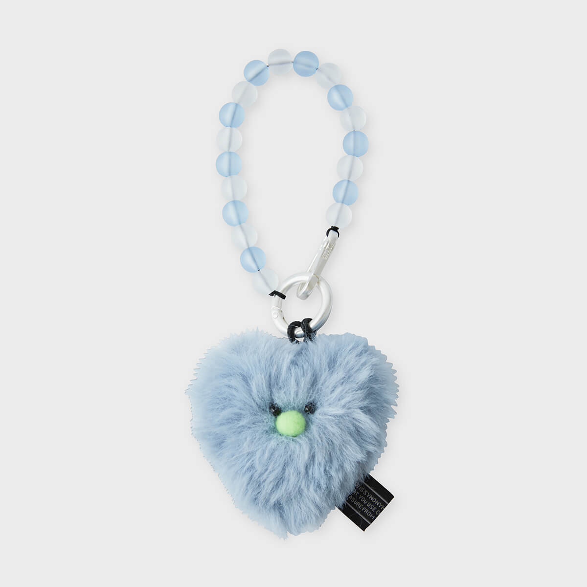 COLLER Heart Shaped Furry Plush Keyring Blue