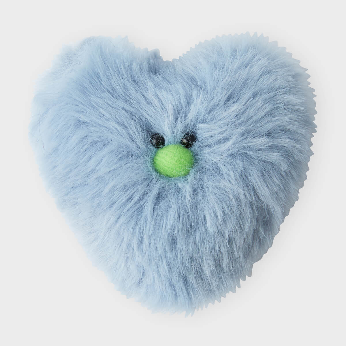 COLLER Heart Shaped Furry Plush Sticon Blue