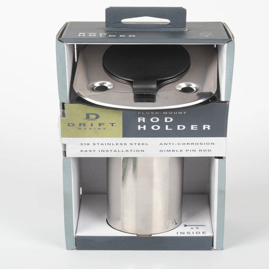 DRIFT 9" Stainless Steel Marine Fishing Rod Holder, Flush Mount, 30 Degrees