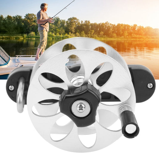 Ymiko Durable Speargun Reel Aluminum Alloy Tightening Knob Fishing Reel Foldable Handle Speargun Accessory,Spear Reel,Aluminum Alloy Fishing Reel