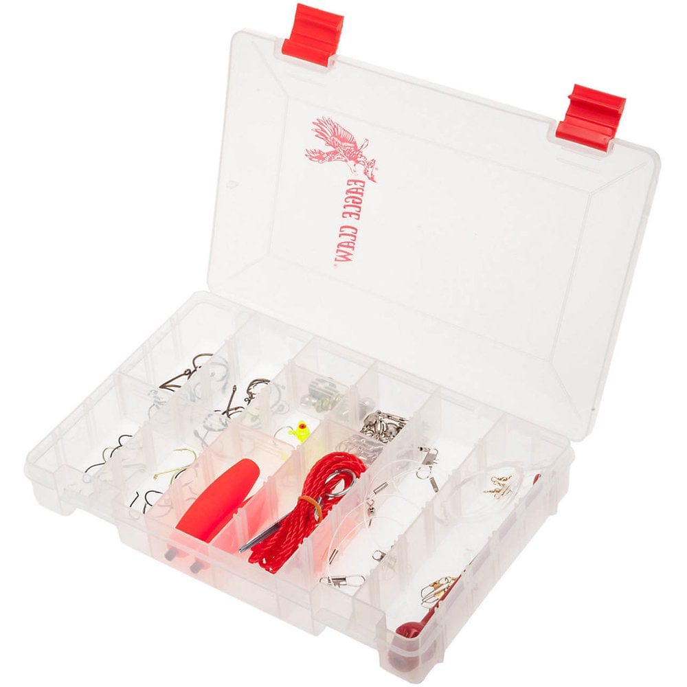 Eagle Claw South Coastal Saltwater Fishing Tackle Box Kit, Small, Clear