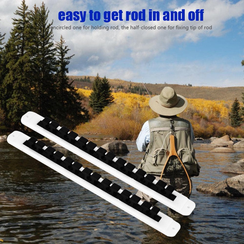ESTINK 2Pcs Fishing Rod Wall Holder, Sturdy and Durable Fishing Rod Wall Mount, Fishing Accessory for Fisherman River Fishing, Ocean Boat Fishing the Best Gift