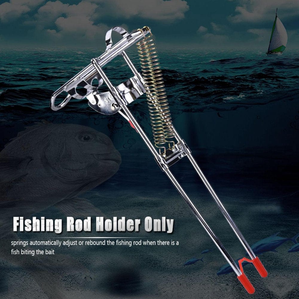 ESTINK Portable Fishing Rod Bracket Practical Dual Spring Fishing Pole Metal Holder Stand Accessory Fishing Rod Rest