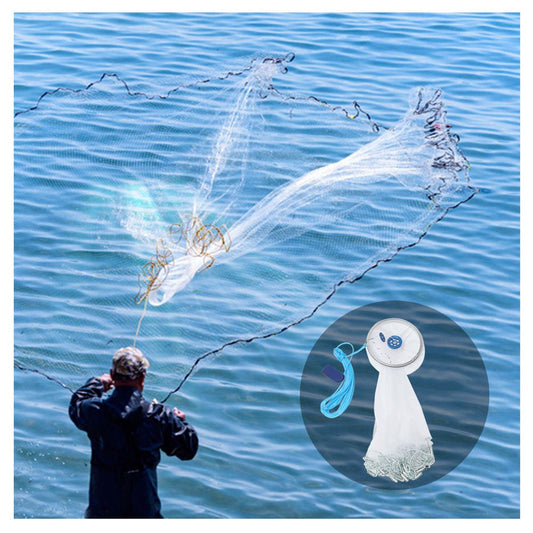 2.4 Meters Bait Cast Mesh Trap Net Portable Fishing Landing Net Shrimp Cage for Fish Lobster Prawn Minnow Crayfish Crab