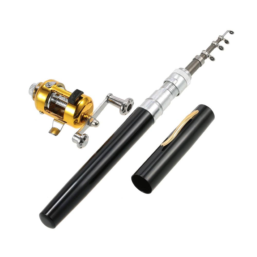 "Fishing Rod Reel Combo Kit Set Mini Telescopic Portable Pocket Pen Fishing Rod Pole + Reel Aluminum Alloy Fishing Accessories"