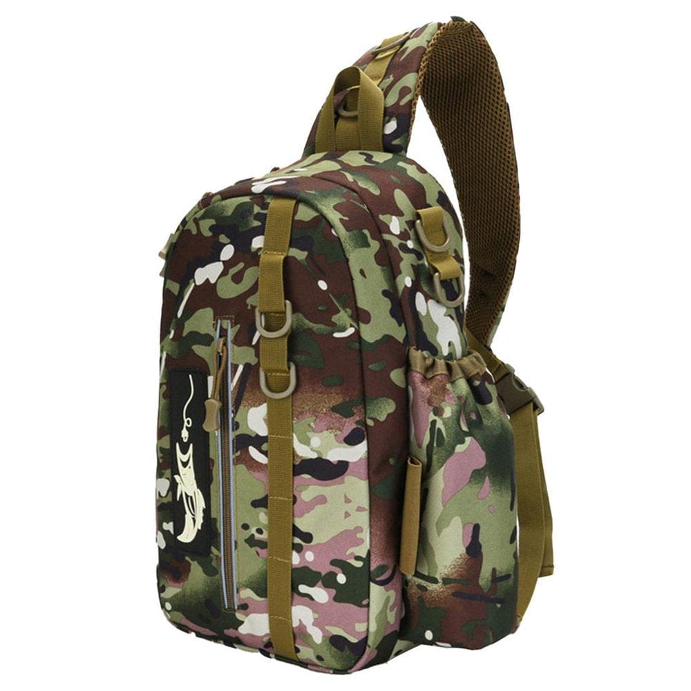 Fishing Shoulder Bag Large Capacity Nylon Fishing Tackle Bag Camouflage Lightweight Fishing Carry Bag for Outdoor Fishing