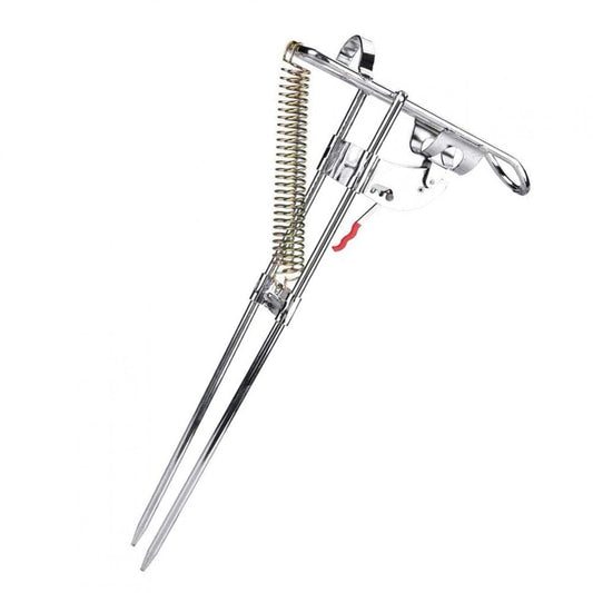 GLOGLOW Boat Fishing Support, Fishing Rod Bracket Practical Dual Spring Fishing Pole Metal Holder Stand Accessory, Fishing Rod Rest