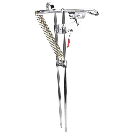 LAFGUR Boat Fishing Support,Portable Fishing Rod Bracket Practical Dual Spring Fishing Pole Metal Holder Stand Accessory, Fishing Pole Stand